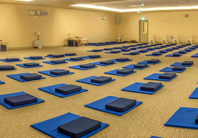 The meditation hall just before a course starts